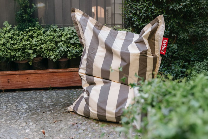 Fatboy Original Bean Bag | Multifunctional Lounge Chair | Indoor & Outdoor Use | Water & Dirt Repellent | UV-Resistant | 100% Solution-Dyed Acrylic Fabric | 134x180 cm - Stripe Cacao - Image 2